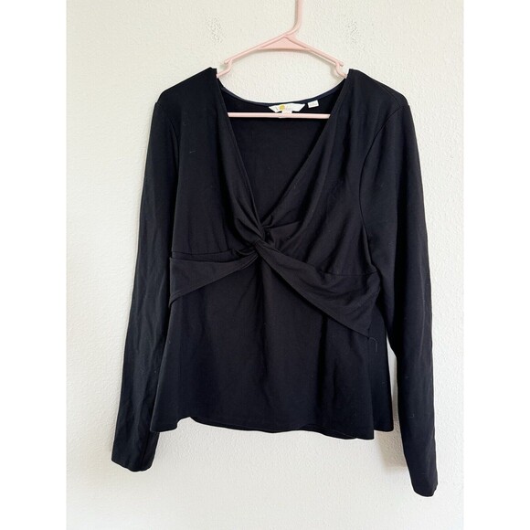 Boden Casual Black Twist Front Shirt Size 20 Classic Blouse Grunge Basic Top - Picture 1 of 6